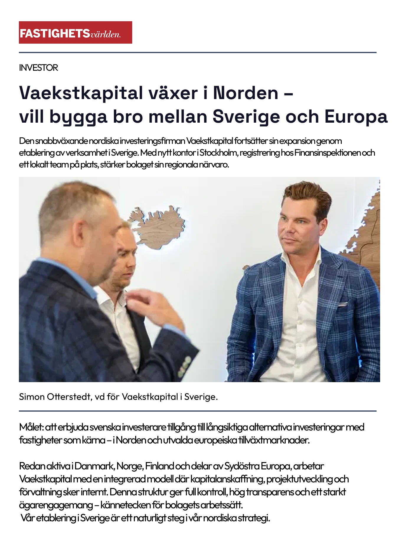 VK expansion to sweden